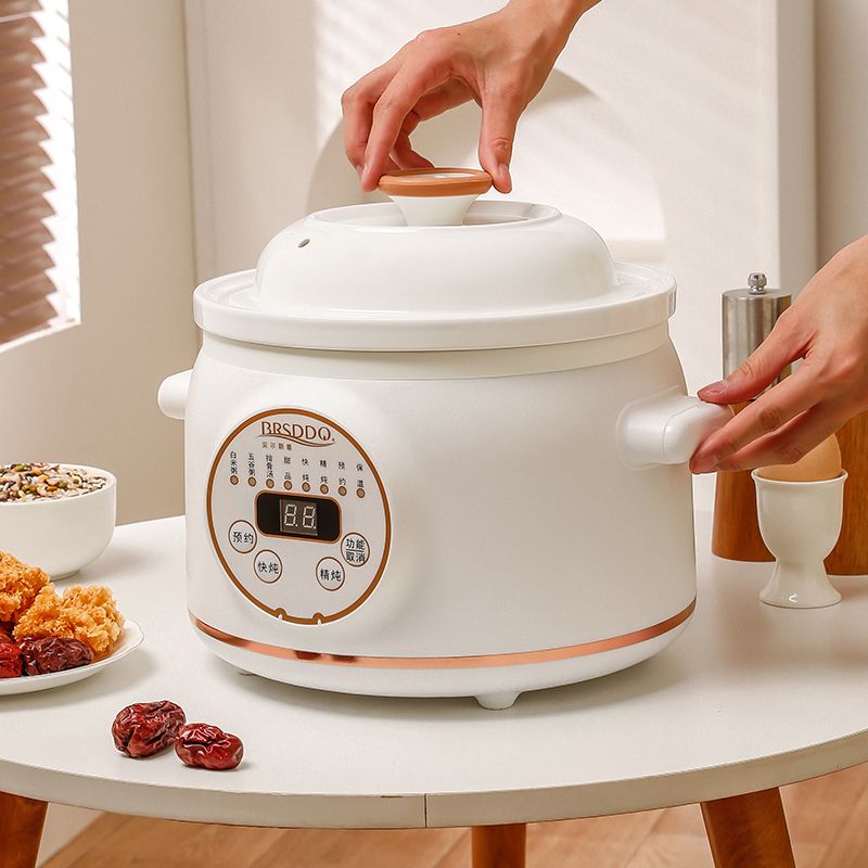 Baby Food Youtube - Elektrischer Eintopf, multifunktionaler Keramik-Suppentopf für den