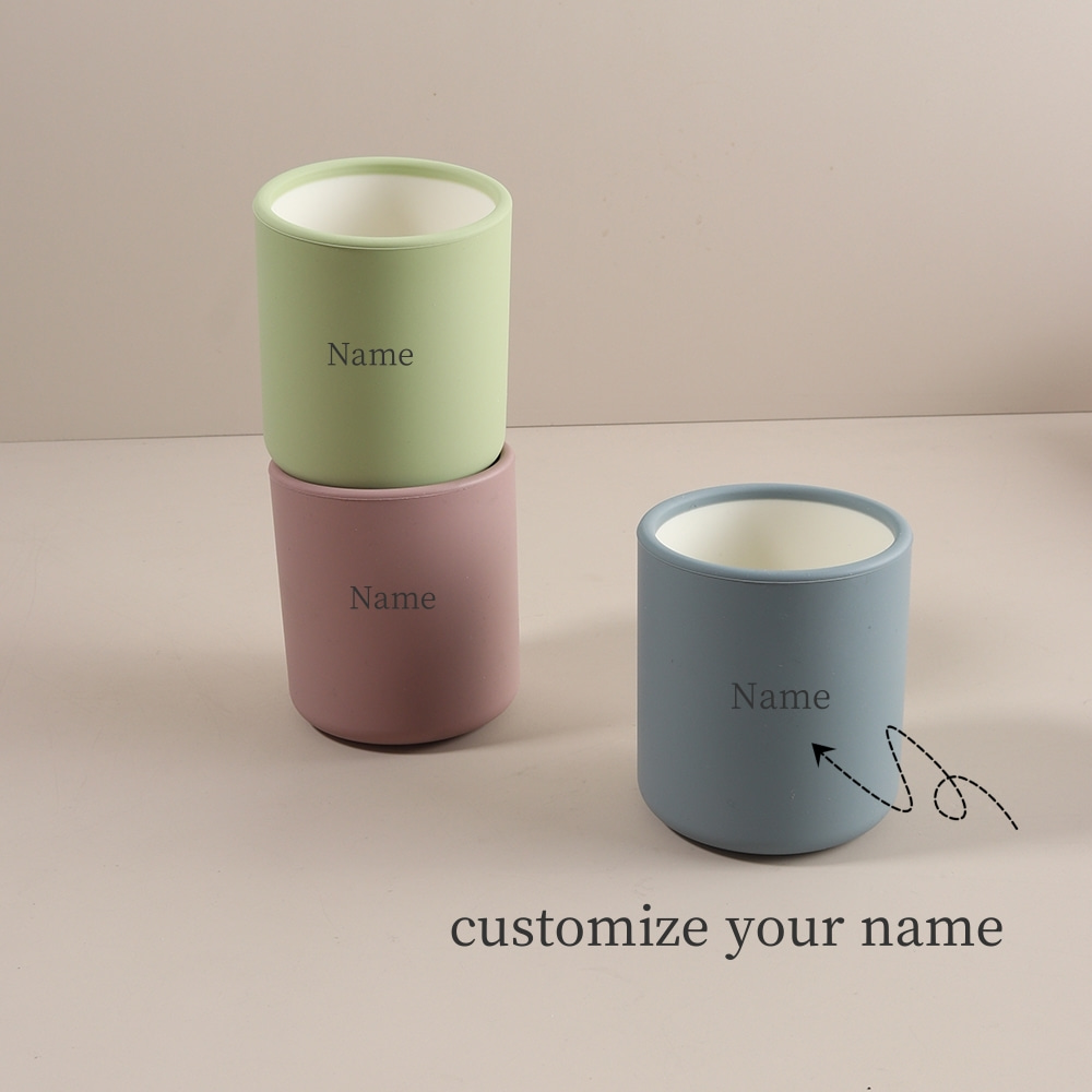 Baby Food Tray - Personalisierter Baby-Silikon-Trinkbecher mit individuellem Namen, einfacher