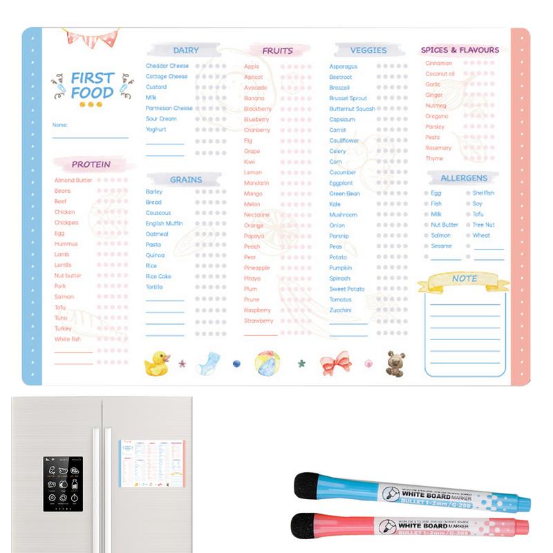 Baby Food Checklist - Wiederverwendbare Checkliste für First Foods Tracker,