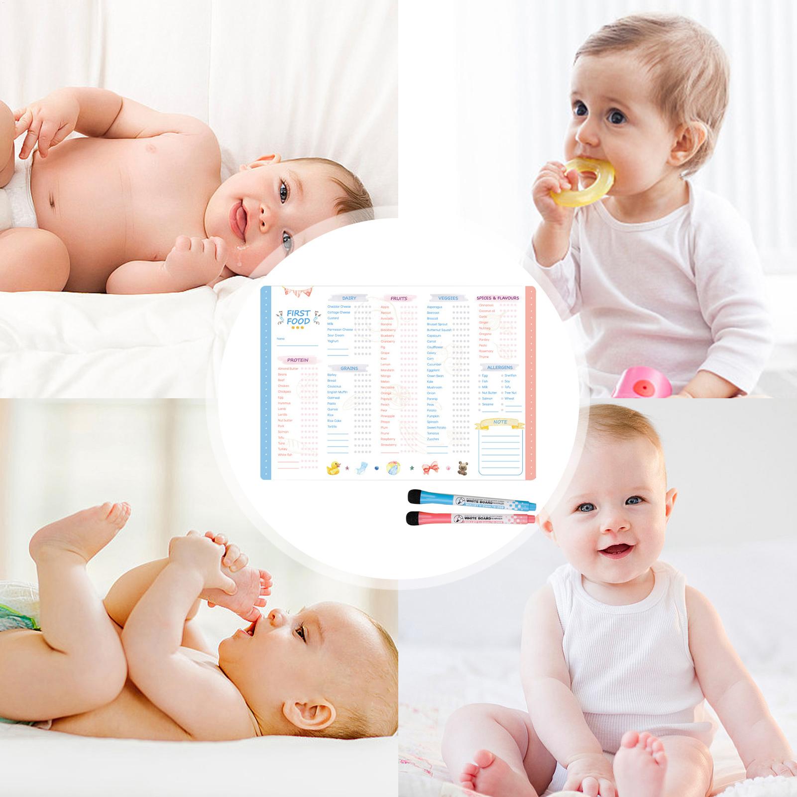Baby Food Checklist - Magnetische Erstfütterungs-Checkliste für Babys, Multifunktionaler Erstfütterungs-Tracker,