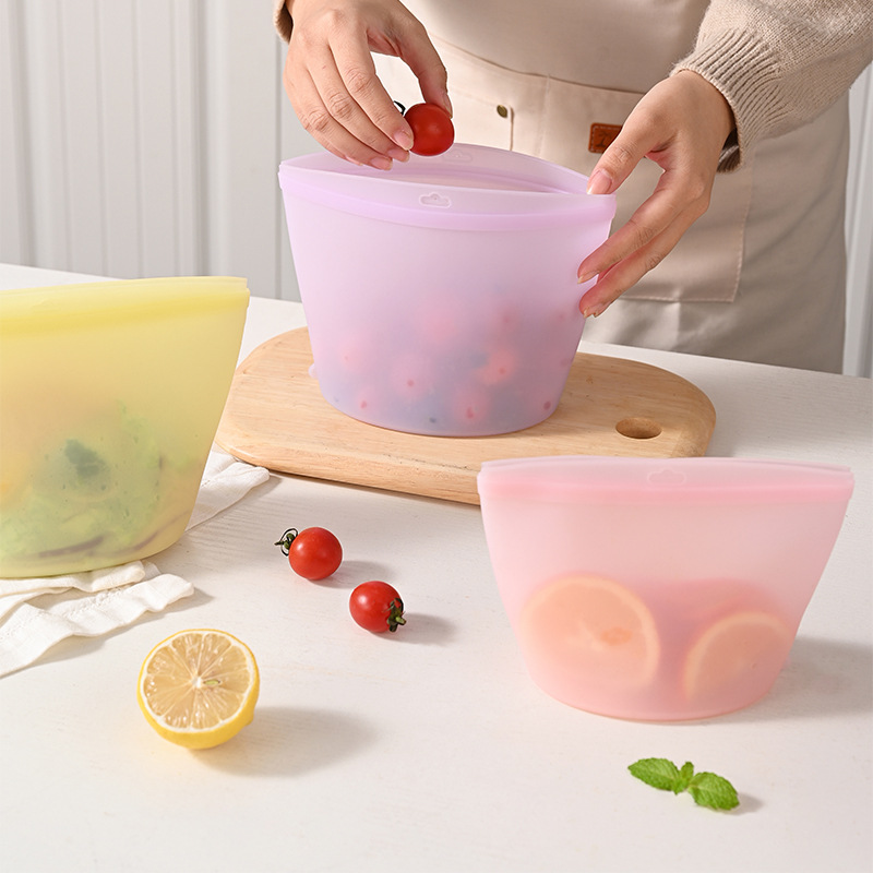 Food Pouch Reusable - Selbstversiegelnder Silikon-Aufbewahrungsbeutel Lebensmittel-Aufbewahrungsbeutel Tragbares Frischhalteset Wiederverwendbar