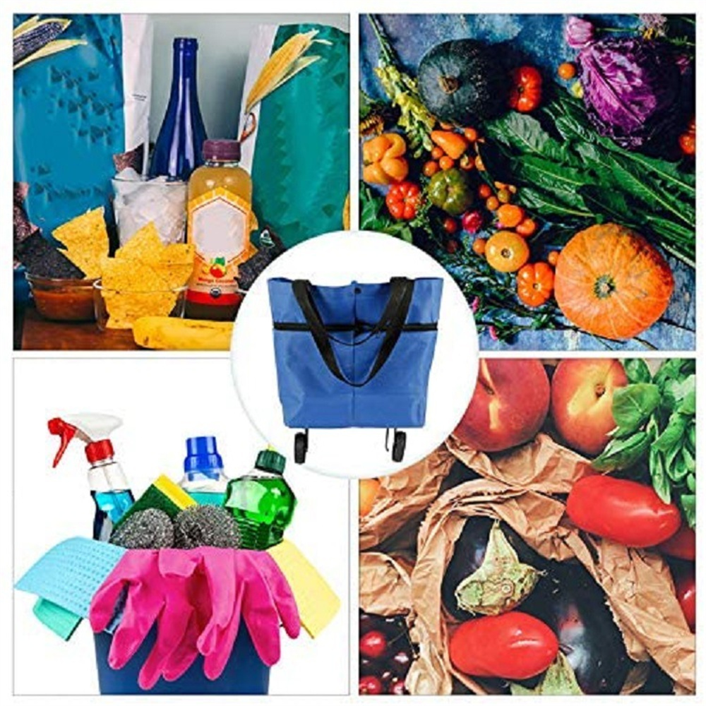 Food Pouch Reusable - Faltbare Einkaufswagen-Tasche, wiederverwendbare Einkaufstüten, Lebensmittel-Organizer, ideale