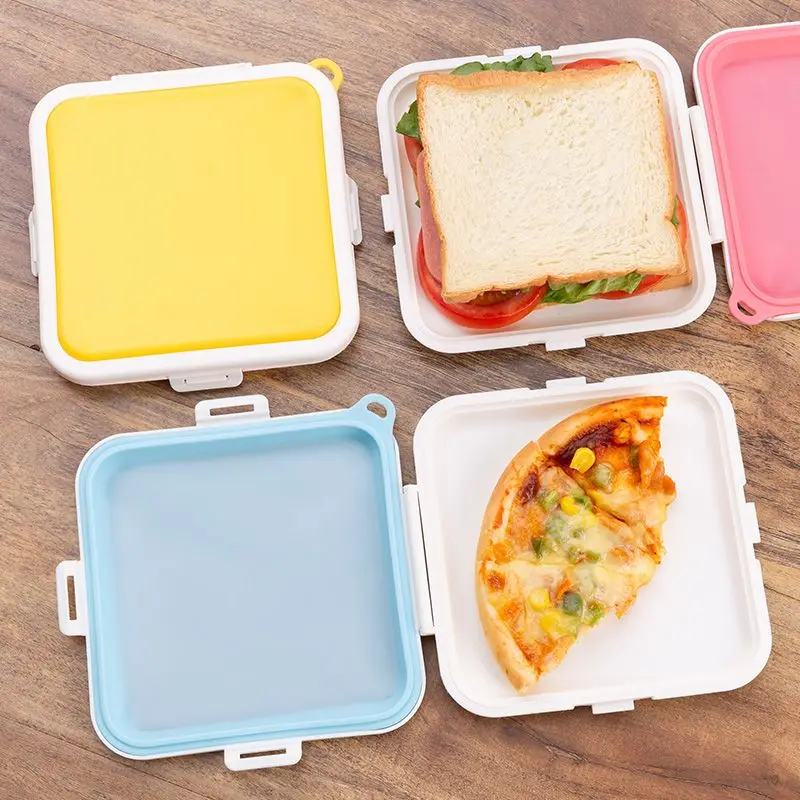 Food Pouch Reusable - 1 Stück Tragbare Sandwich-Aufbewahrungsbox aus Silikon,