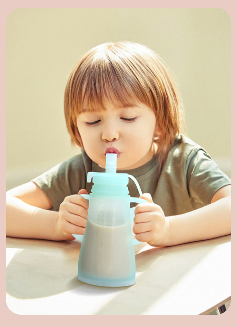 Food Pouch Reusable - Neue Wiederverwendbare Silikon-Muttermilch-Aufbewahrungsbeutel Auslaufsicher Saugfähig BPA-frei