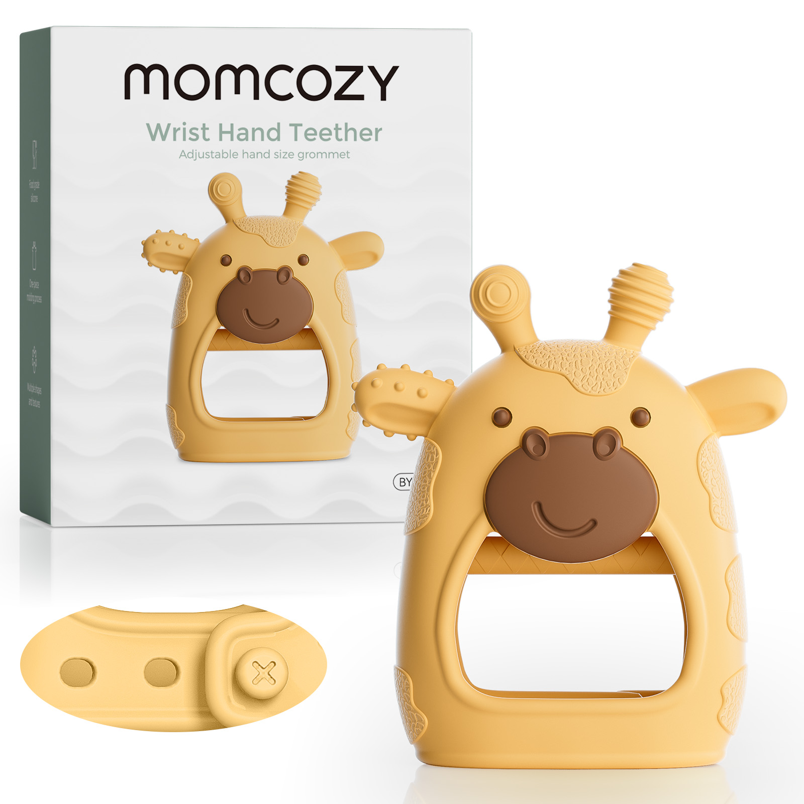 Baby Food Essentials - Momcozy Baby-Beißring-Spielzeug, Baby-Beißspielzeug, Baby-Beißentlastung, lebensmittelechtes Silikon,
