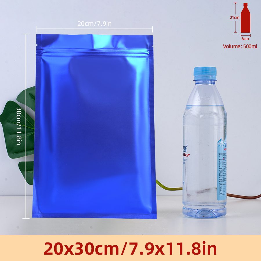 Food Pouch Reusable - 100 Stück matte blaue Folien-Reißverschlussbeutel, wiederverwendbare