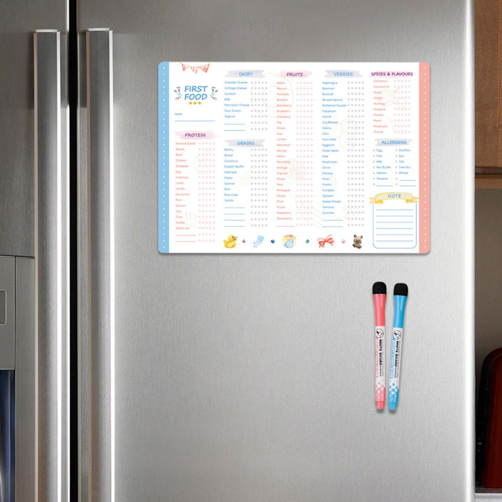 Baby Food Checklist - Magnetische Erstfütterungs-Checkliste für Babys, Multifunktionaler Erstfütterungs-Tracker,