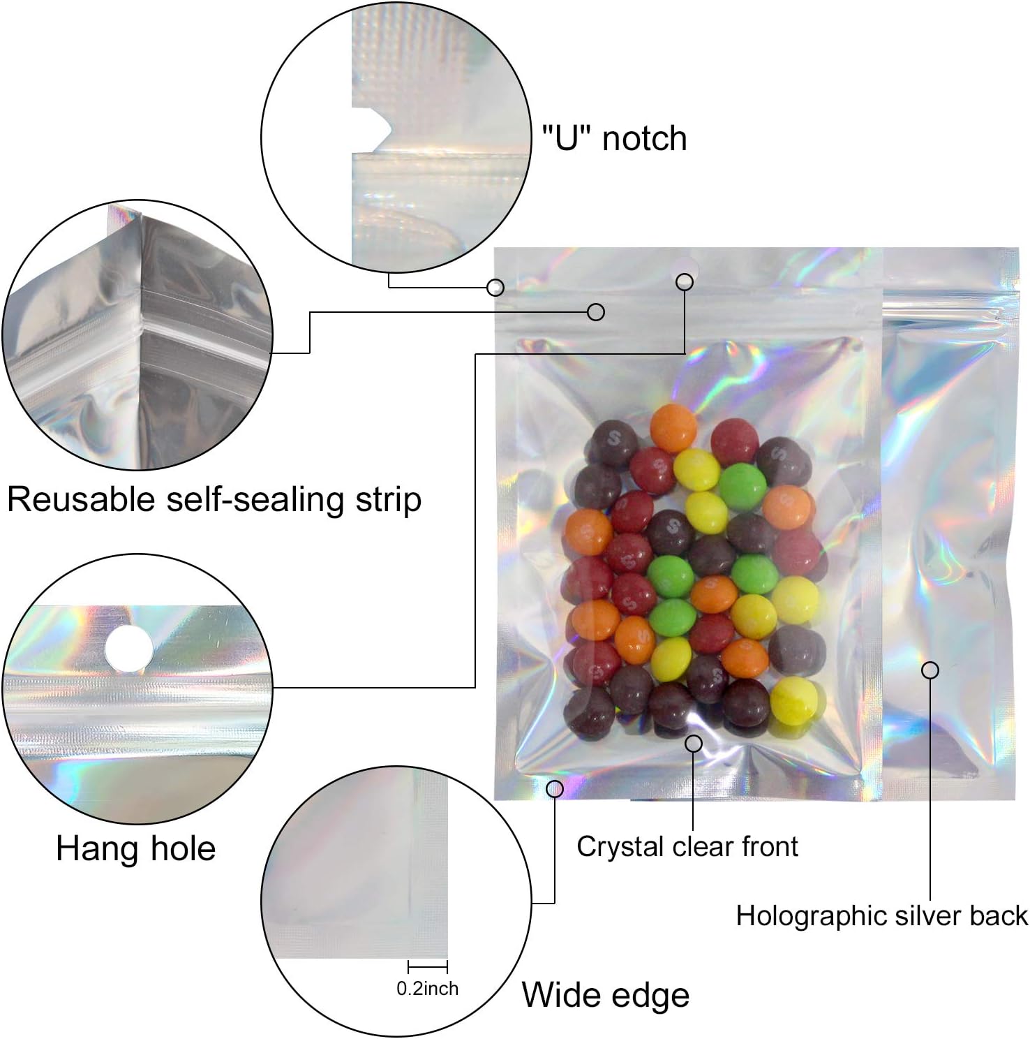 50/10pcs Laser versiegelung be – Food Pouch Reusable Bewertung und Preis
